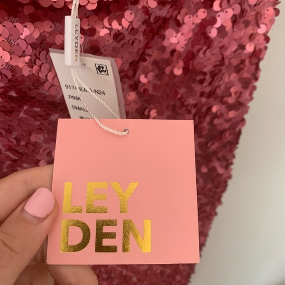 pink sequined dress with thin straps ; never worn - Picture 4 of 7